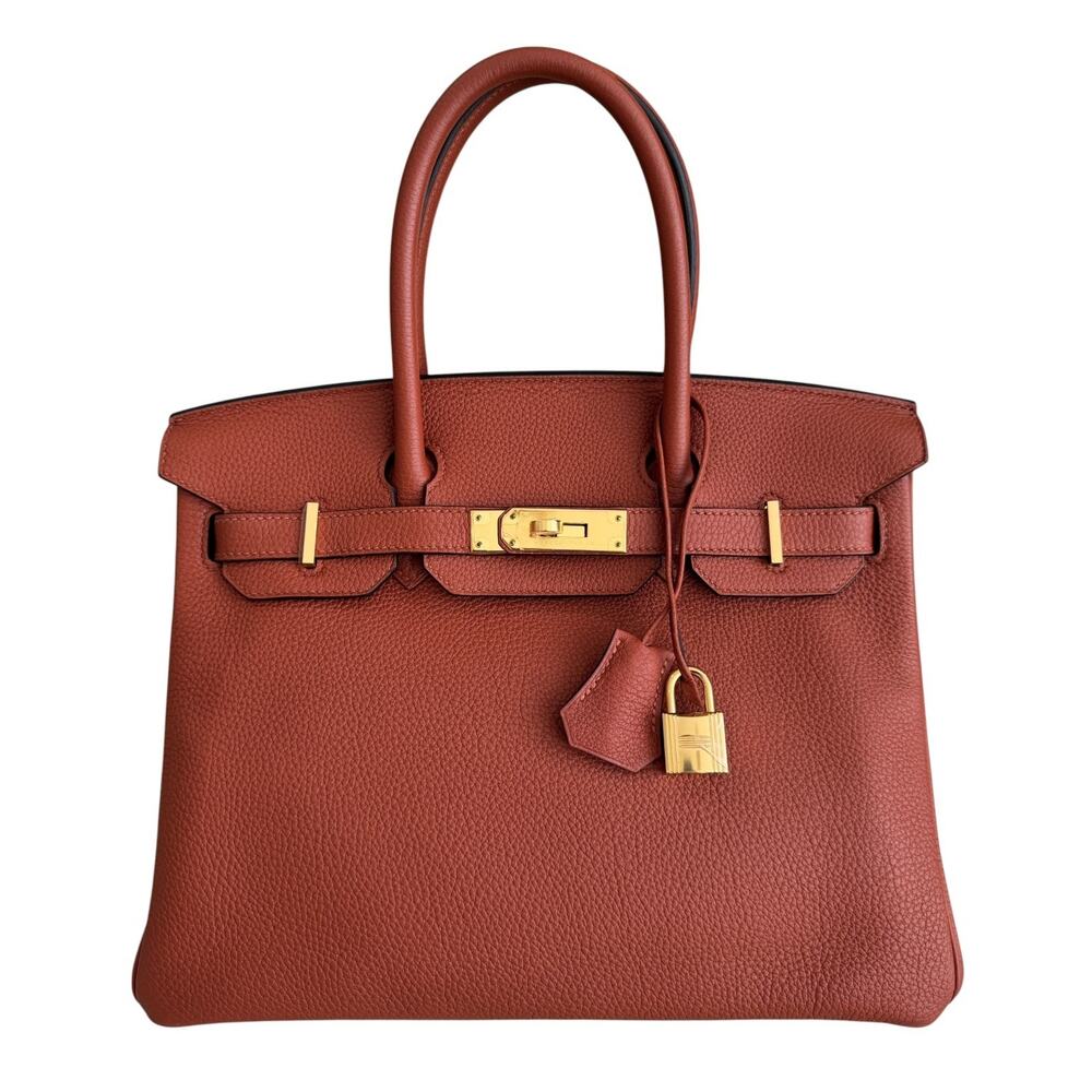 Hermes Birkin 30 Cuivre Orange Togo Leather Gold Hardware
